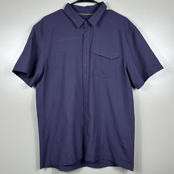 Arcteryx Men’s Skyline Short Sleeve Snap Button Up Shirt in Purple Size Large - Picture 1 of 6